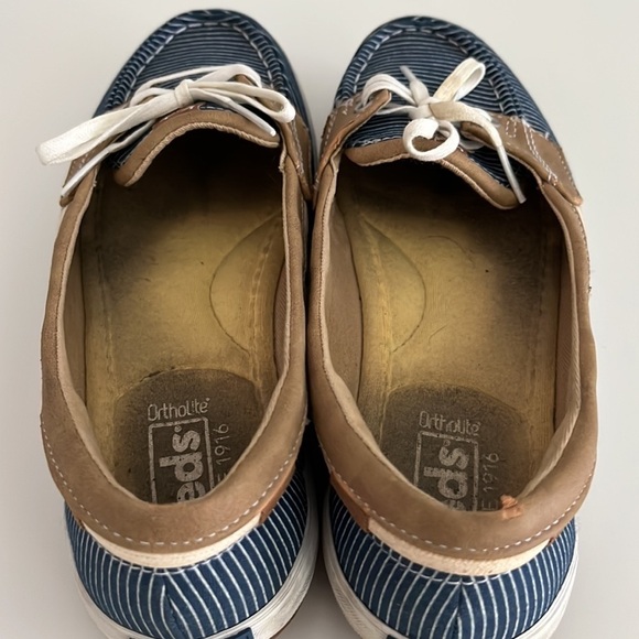 Keds Glimmer Ortholite Pinstripe Canvas Boat Shoes Loafers - Picture 9 of 17